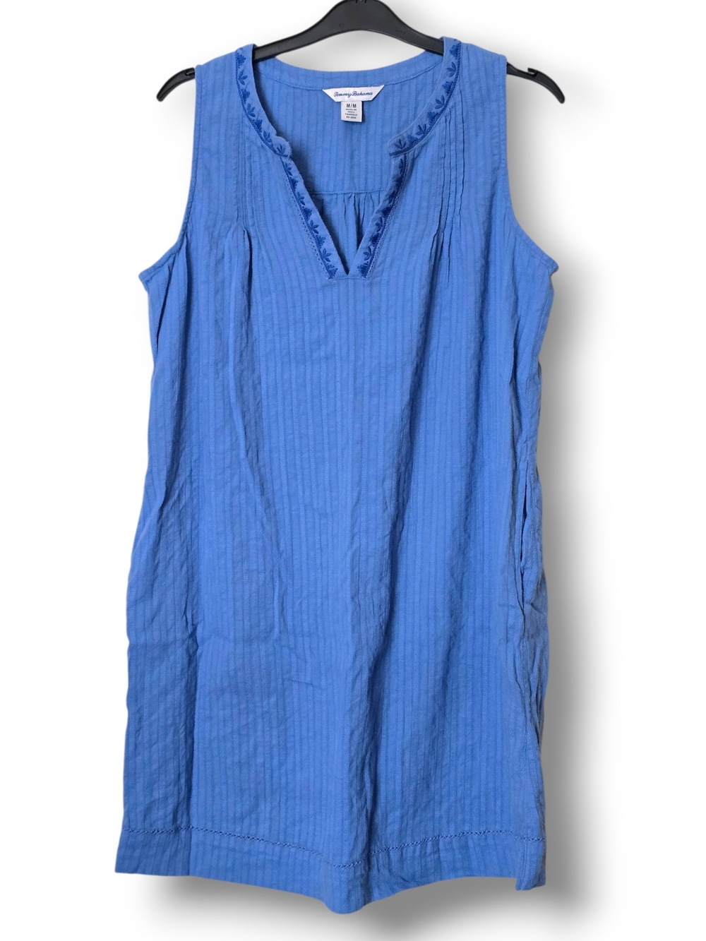 Tommy Bahama Blue Monday Pico Bay Split-Neck Coverup Dress - Size Medium